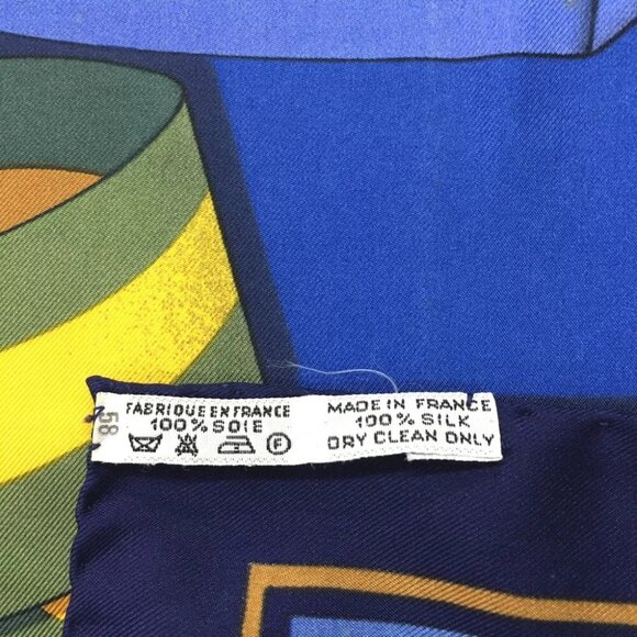 479195AH (S2) Hermes Scarf Les Sangles Carre 90 Multicolor Silk 100% - Picture 8 of 9